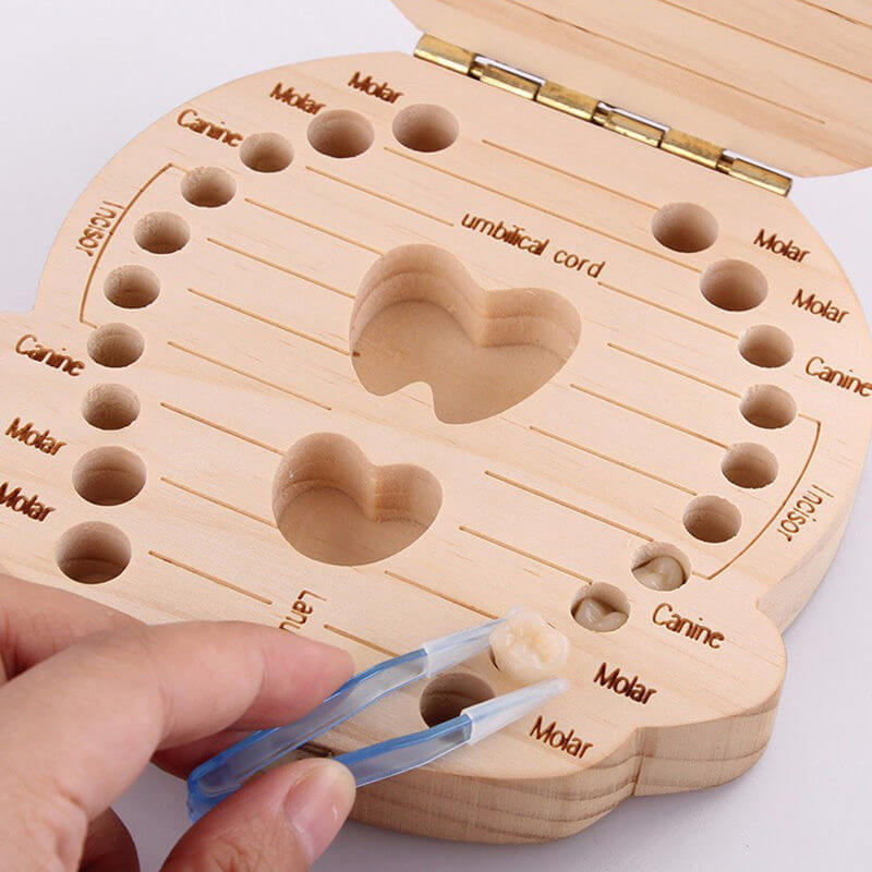 Medinė dėžutė vaikų dantukams - Originalu-pigu