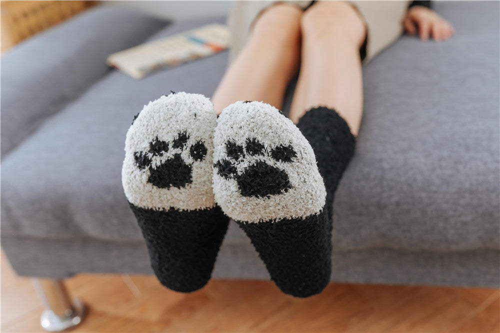 Šiltos kačių letenėlių kojinės (3 poros) - Originalu-pigu