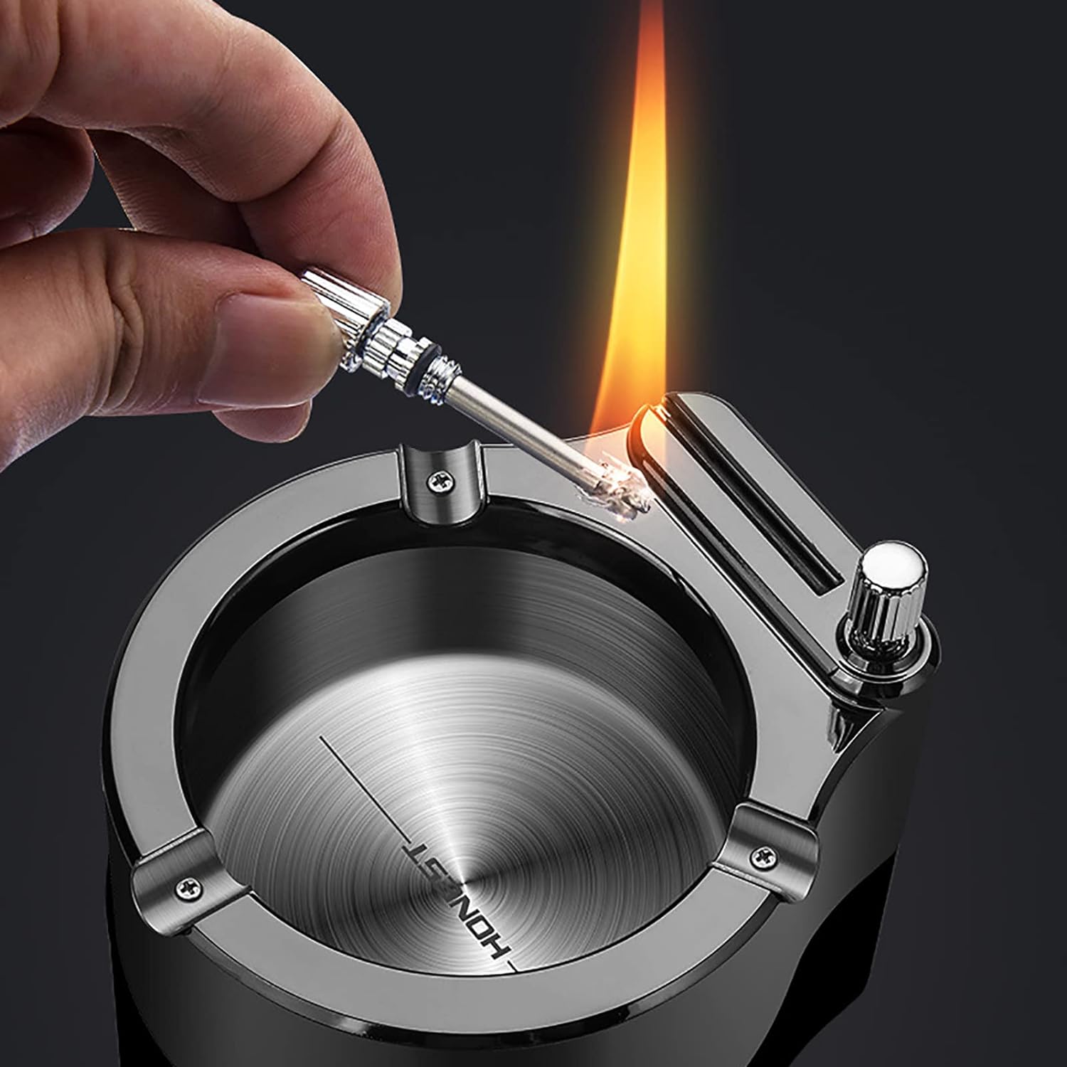 Metalinė peleninė su žiebtuvėliu - Originalu-pigu