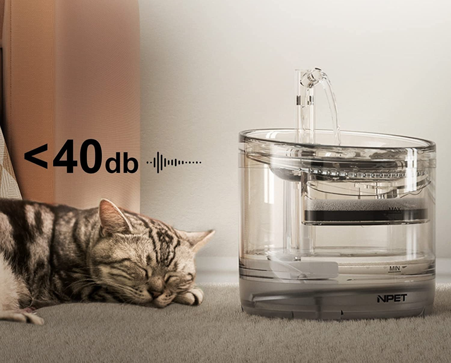 Vandens dubenėlis gyvūnams su sensoriumi ir fontano efektu "NPET™" - Originalu-pigu