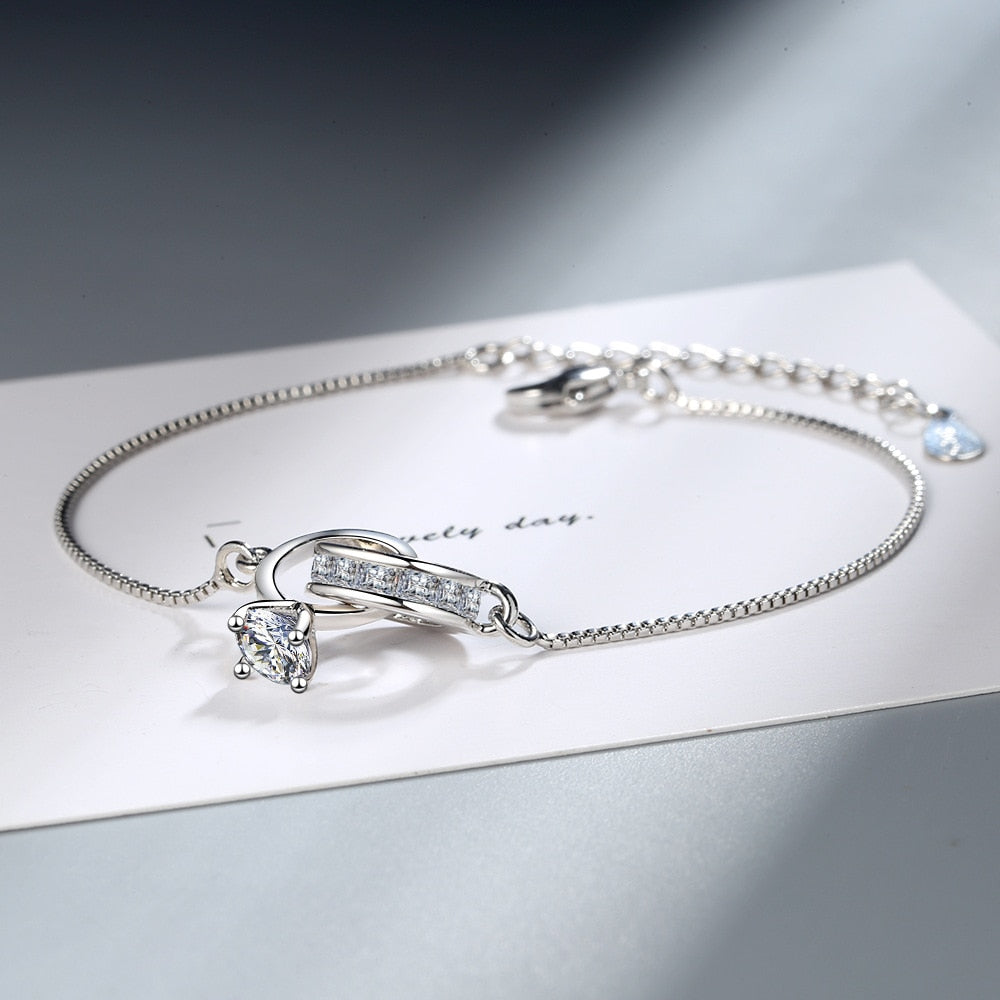 Pasidabruota apyrankė su zirkonio žiedu - Originalu-pigu