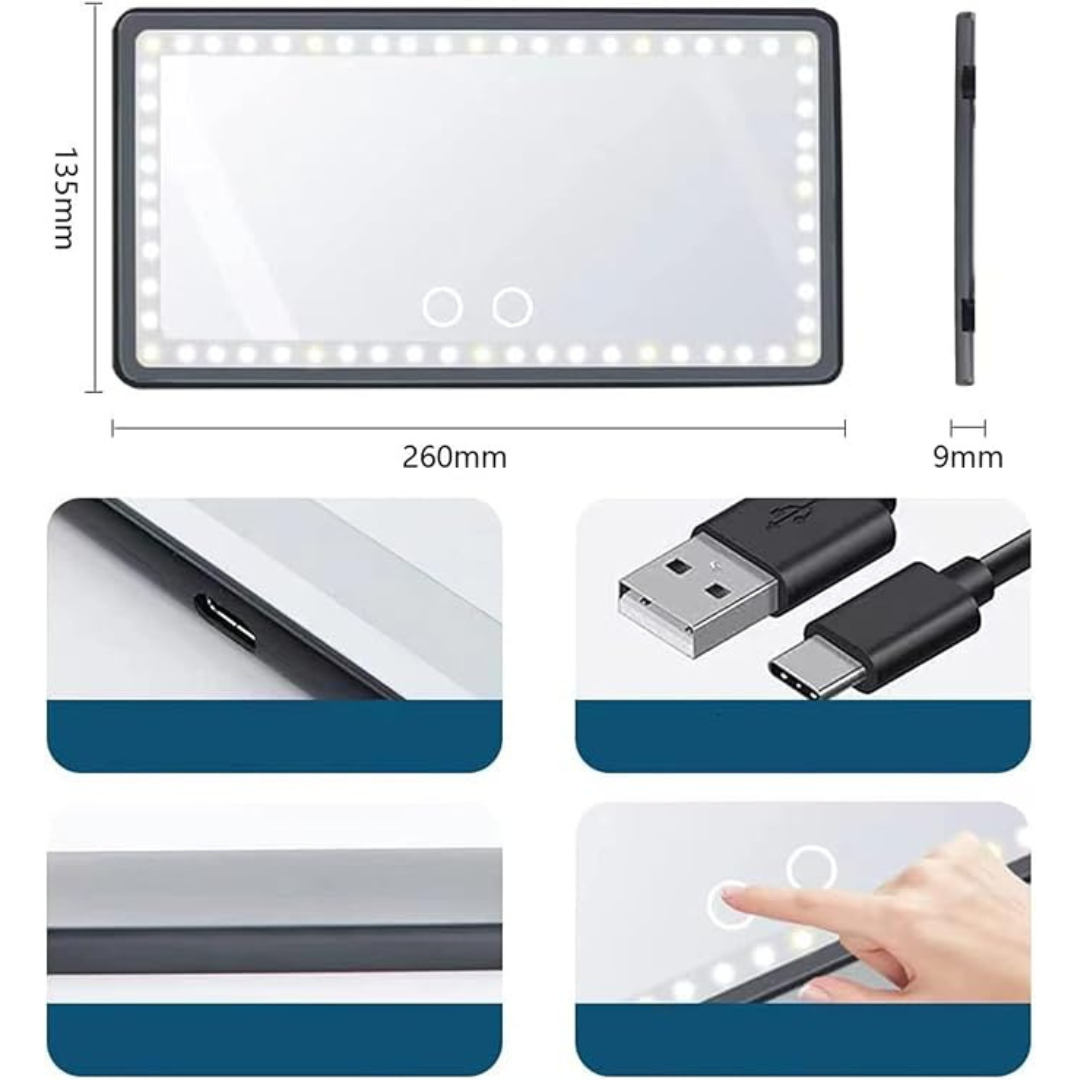 Automobilio veidrodėlis su LED apšvietimu - Originalu-pigu