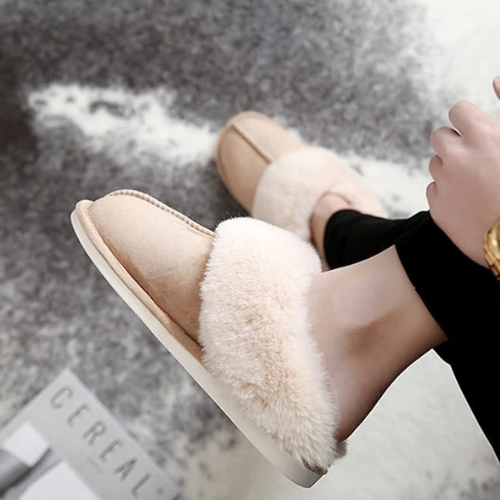 Moteriškos šiltos pliušinės šlepetės - Originalu-pigu