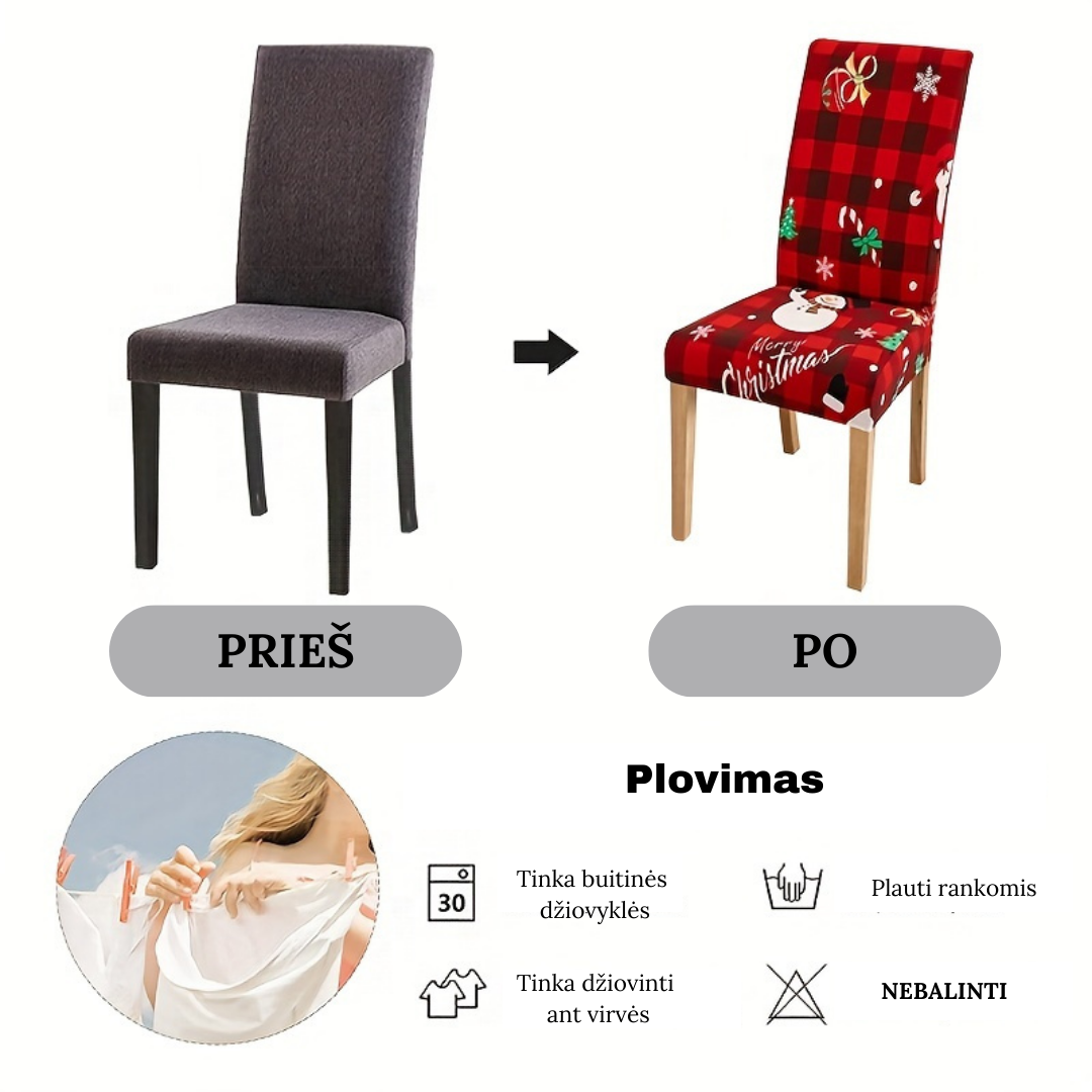 Kalėdiniai kėdžių užvalkalai - Originalu-pigu