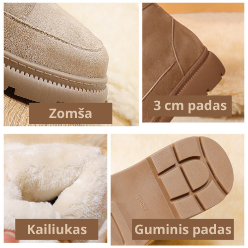 Moteriški žieminiai batai su kailiuku - Originalu-pigu