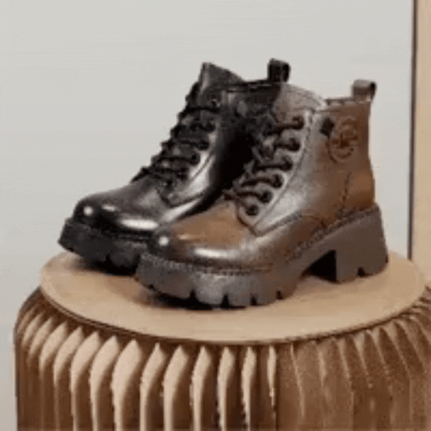 Retro stiliaus moteriški batai su platforma - Originalu-pigu