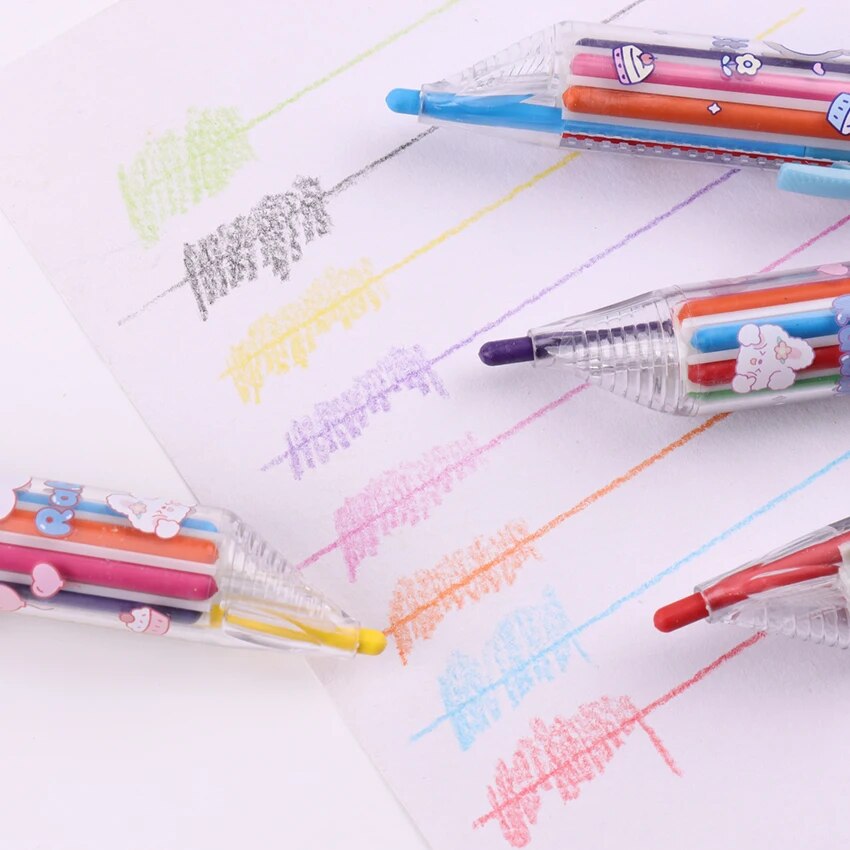 8 spalvų kreidelių rašiklis (3 vnt.) - Originalu-pigu