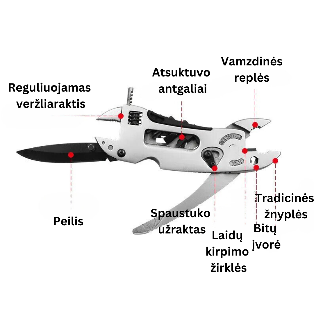 Daugiafunkcinės sulankstomos replės - Originalu-pigu