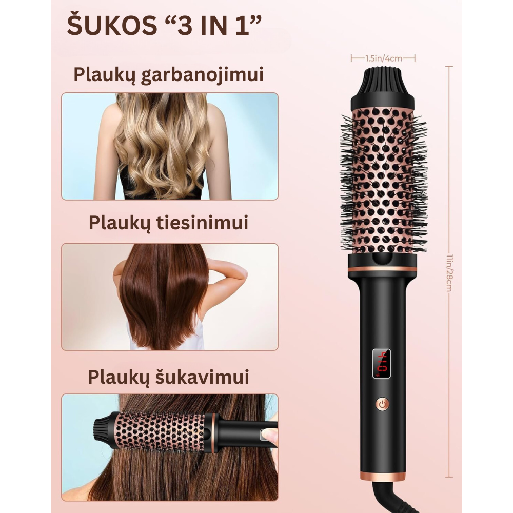 Joninės plaukų bangavimo ir tiesinimo šukos - Originalu-pigu