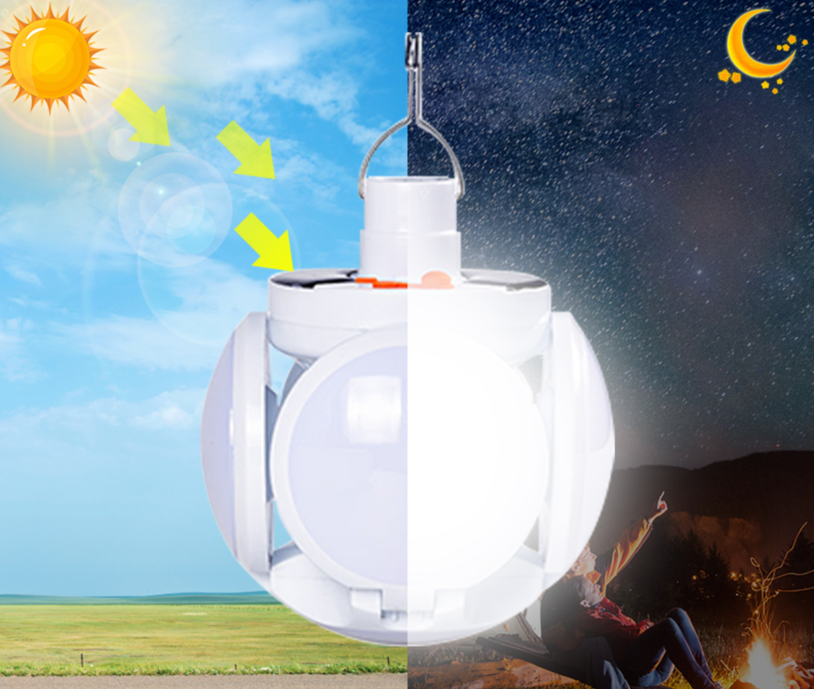 Sulankstomas žibintas "SolarGENIUS™" su saulės baterija - Originalu-pigu