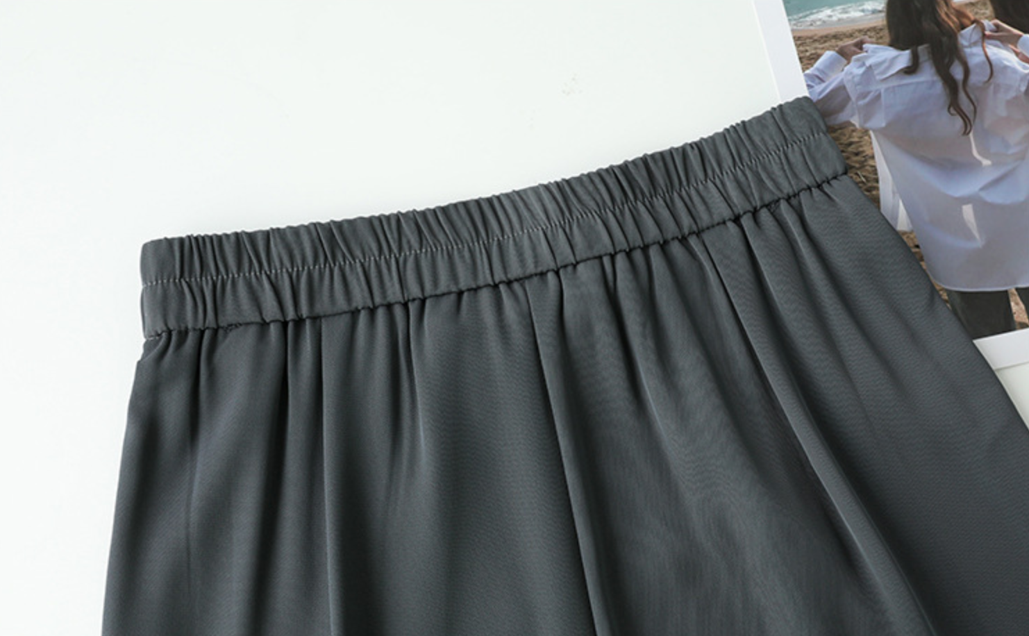 Plačios moteriškos kelnės aukštu liemeniu - Originalu-pigu