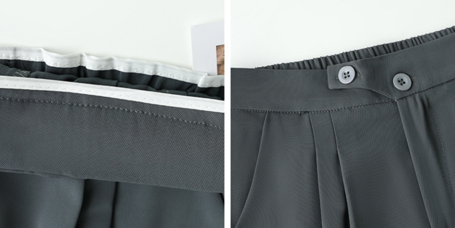 Plačios moteriškos kelnės aukštu liemeniu - Originalu-pigu