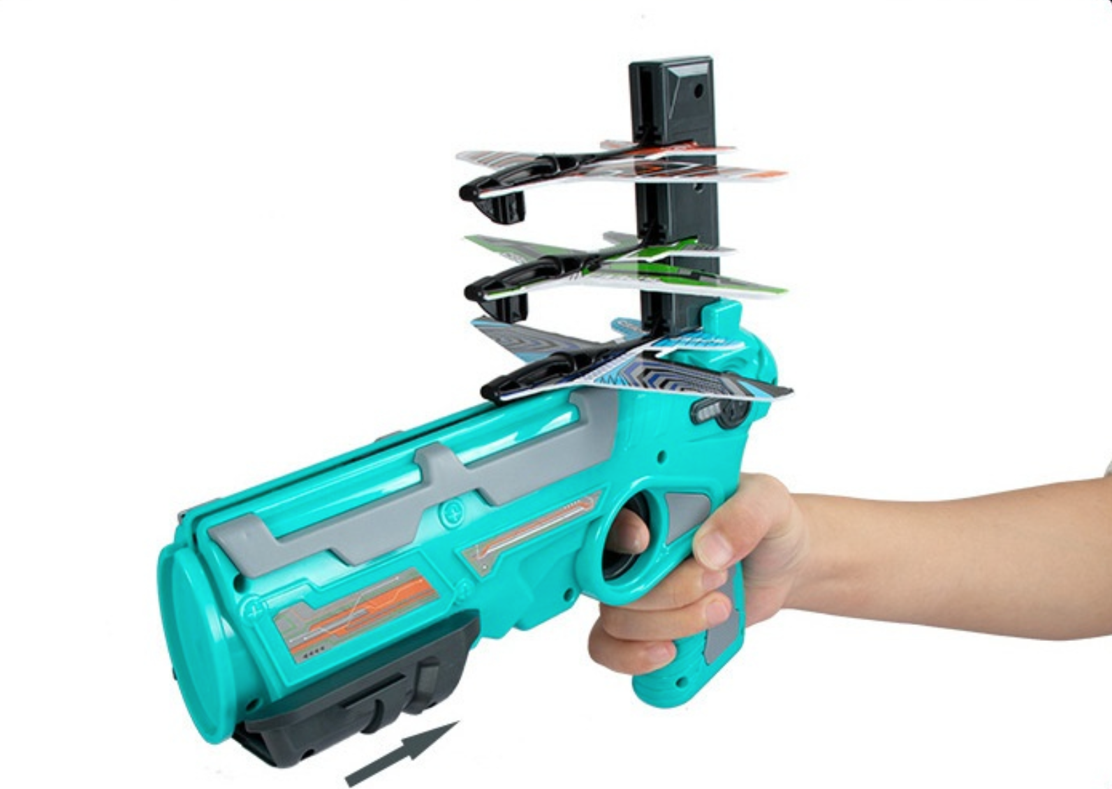 Žaislinis pistoletas, šaudantis lėktuvėliais - Originalu-pigu