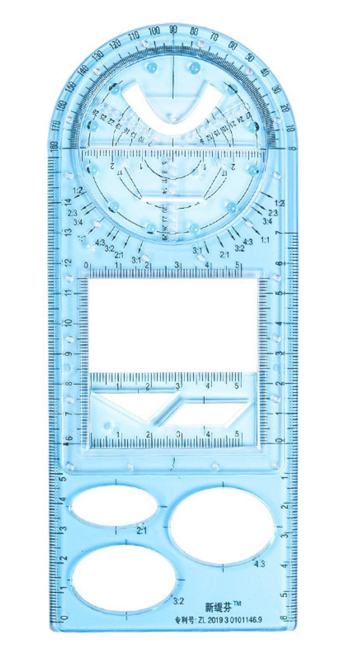Geometrinė liniuotė (3 vnt.) - Originalu-pigu