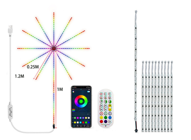 Fejerverkus imituojančios LED šviesos - Originalu-pigu