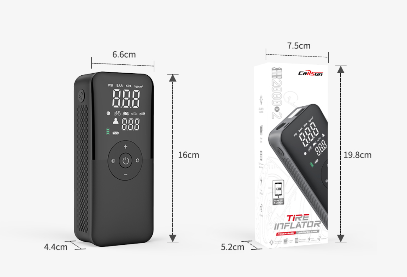 Įkraunama pompa padangoms - Originalu-pigu