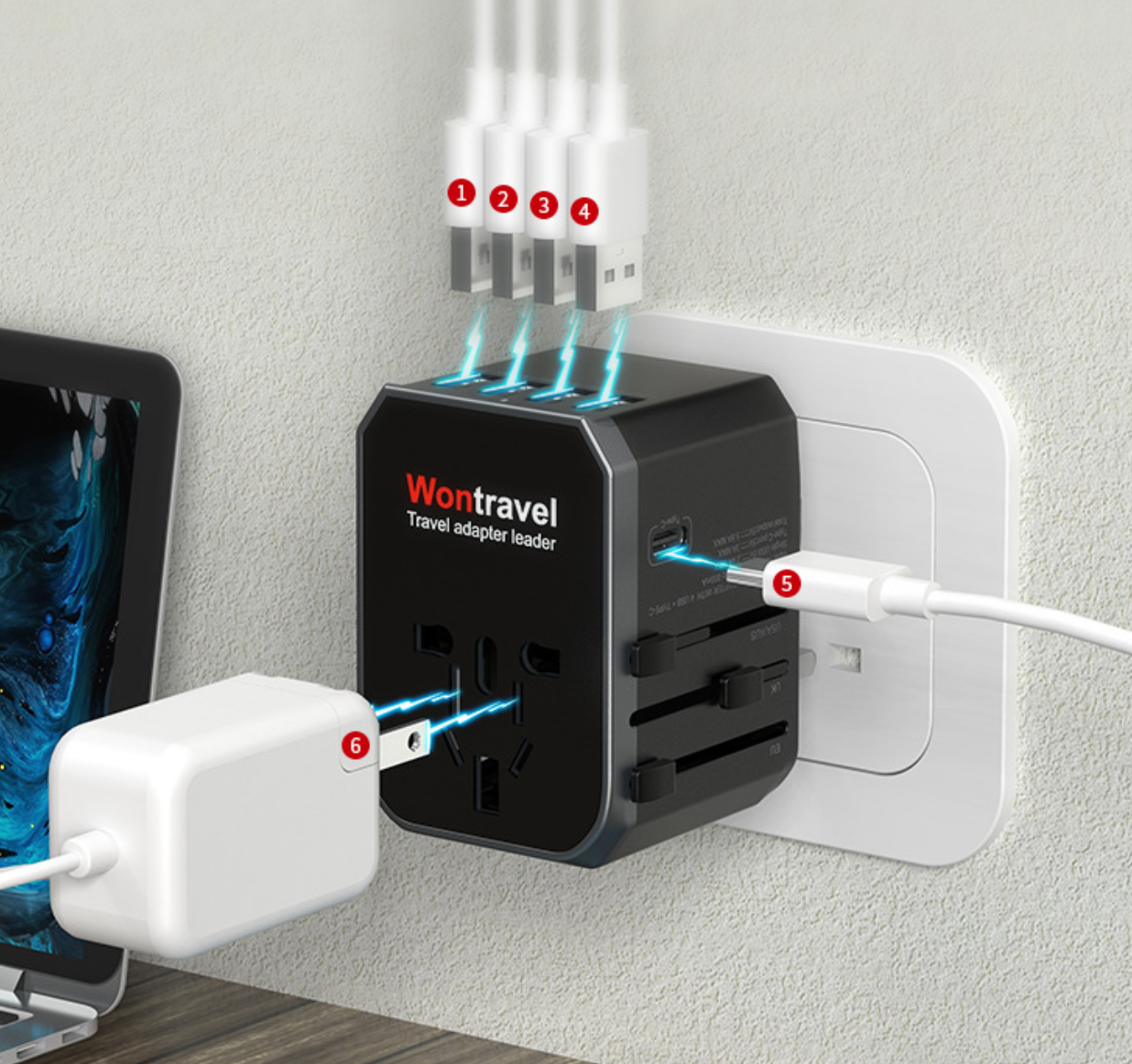 Universalus kelioninins USB adapteris - Originalu-pigu