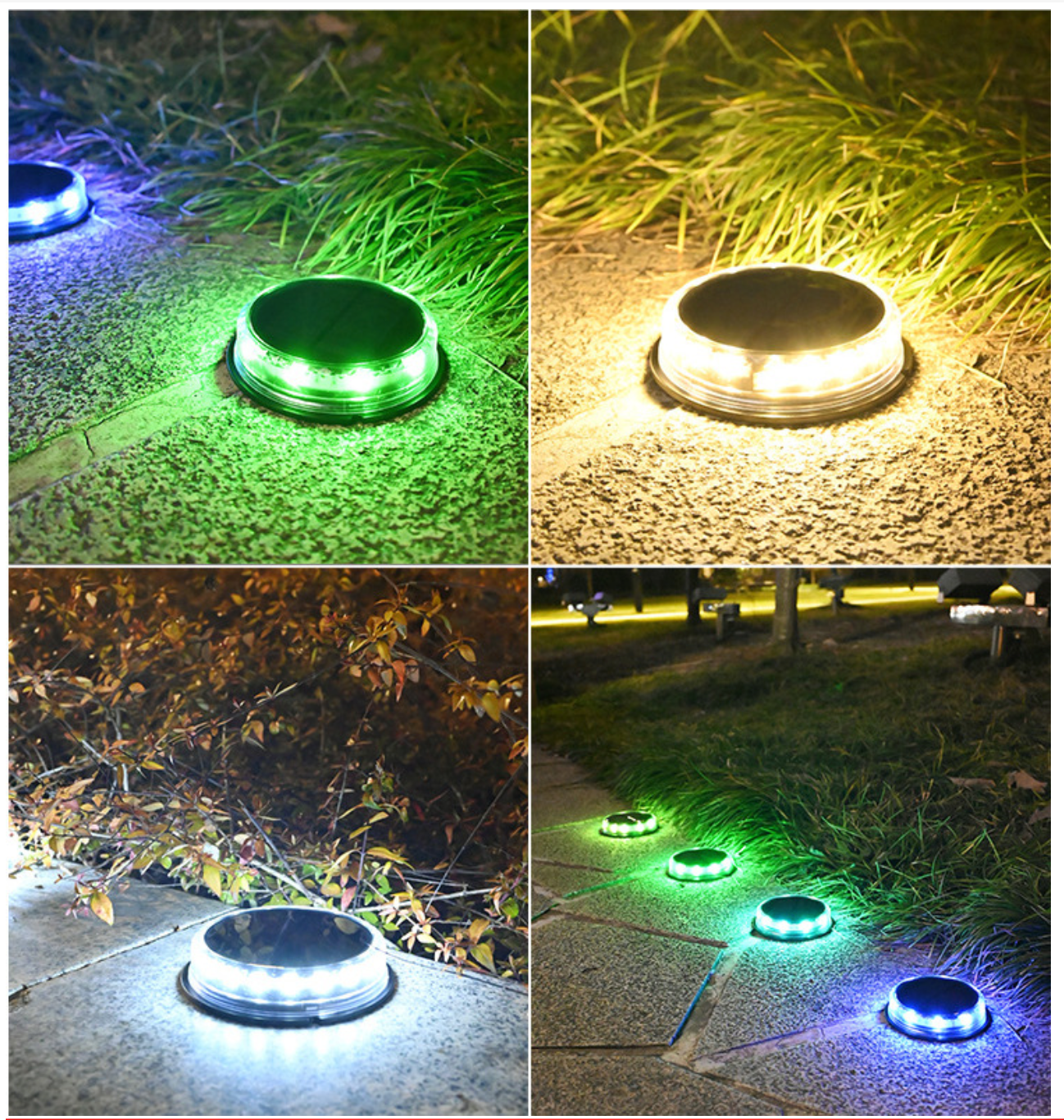 LED žibintai su saulės baterija (4 vnt.) - Originalu-pigu