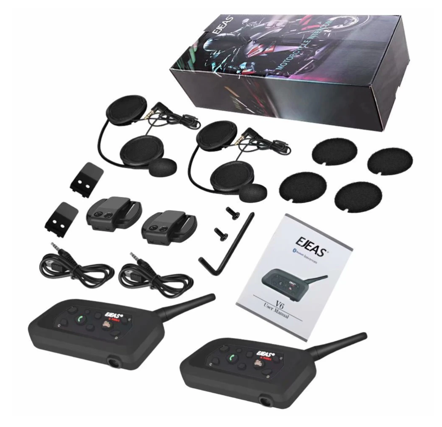 Bluetooth racija šalmui (2 vnt.) - Originalu-pigu