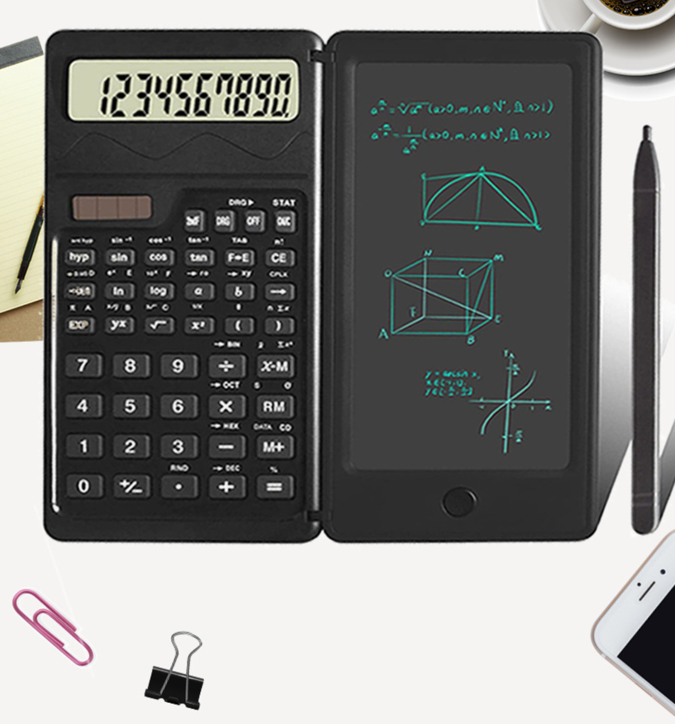 Mokslinis skaičiuotuvas su LCD užrašų knygele - Originalu-pigu