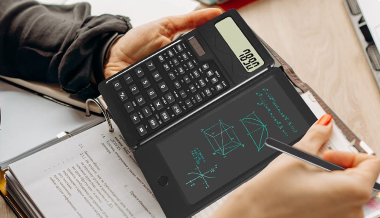 Mokslinis skaičiuotuvas su LCD užrašų knygele - Originalu-pigu