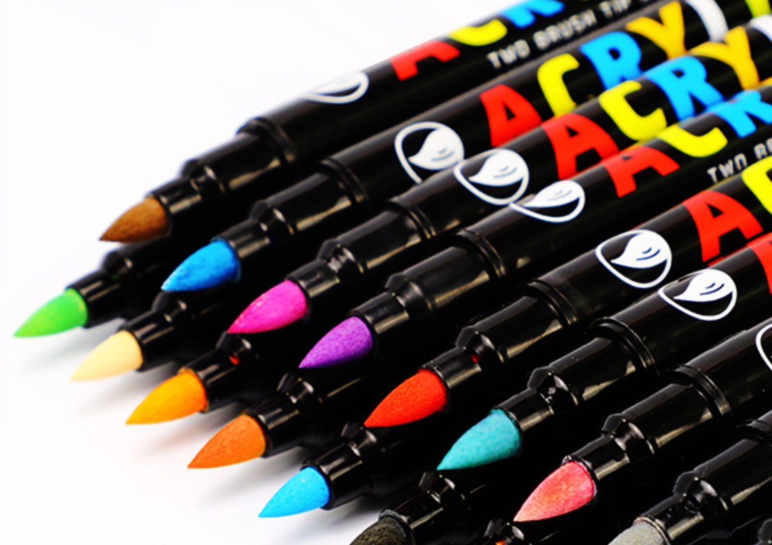 Dvipusiai akriliniai flomasteriai (18 vnt.) - Originalu-pigu