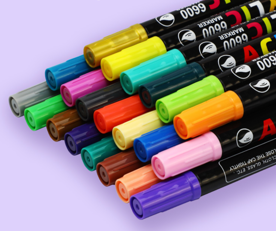 Dvipusiai akriliniai flomasteriai (18 vnt.) - Originalu-pigu