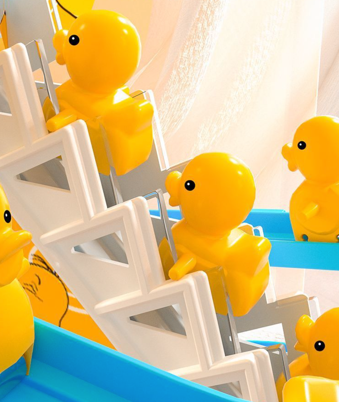 Grojanti čiuožykla su ančiukais - Originalu-pigu