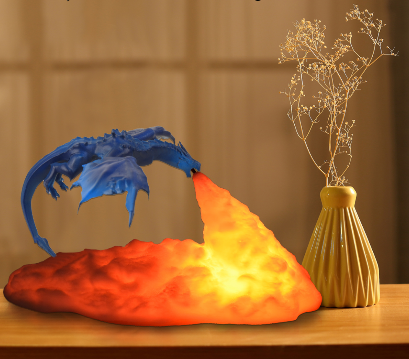 Ugnimi alsuojančio drakono naktinė lempa - Originalu-pigu