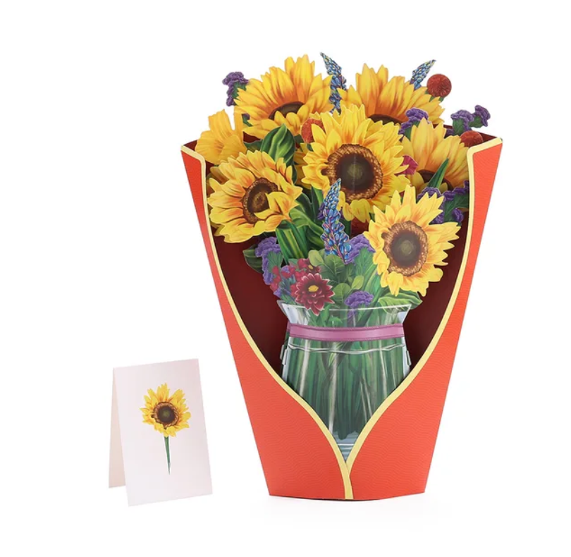 3D išsiskleidžianti puokštės atvirutė - Originalu-pigu