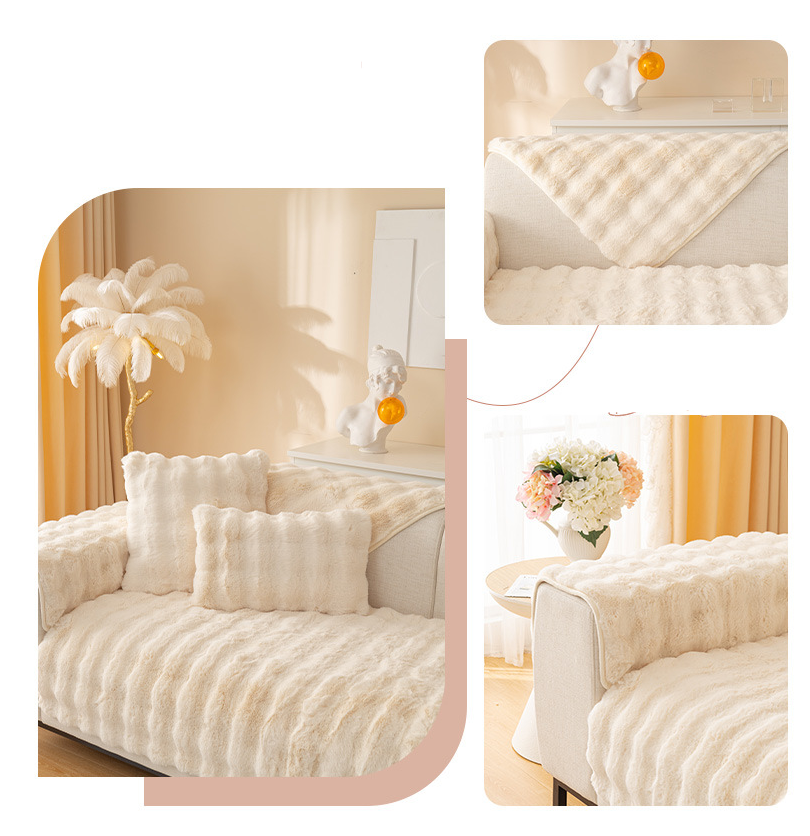 Pliušinis sofos ir pagalvių užvalkalas - Originalu-pigu