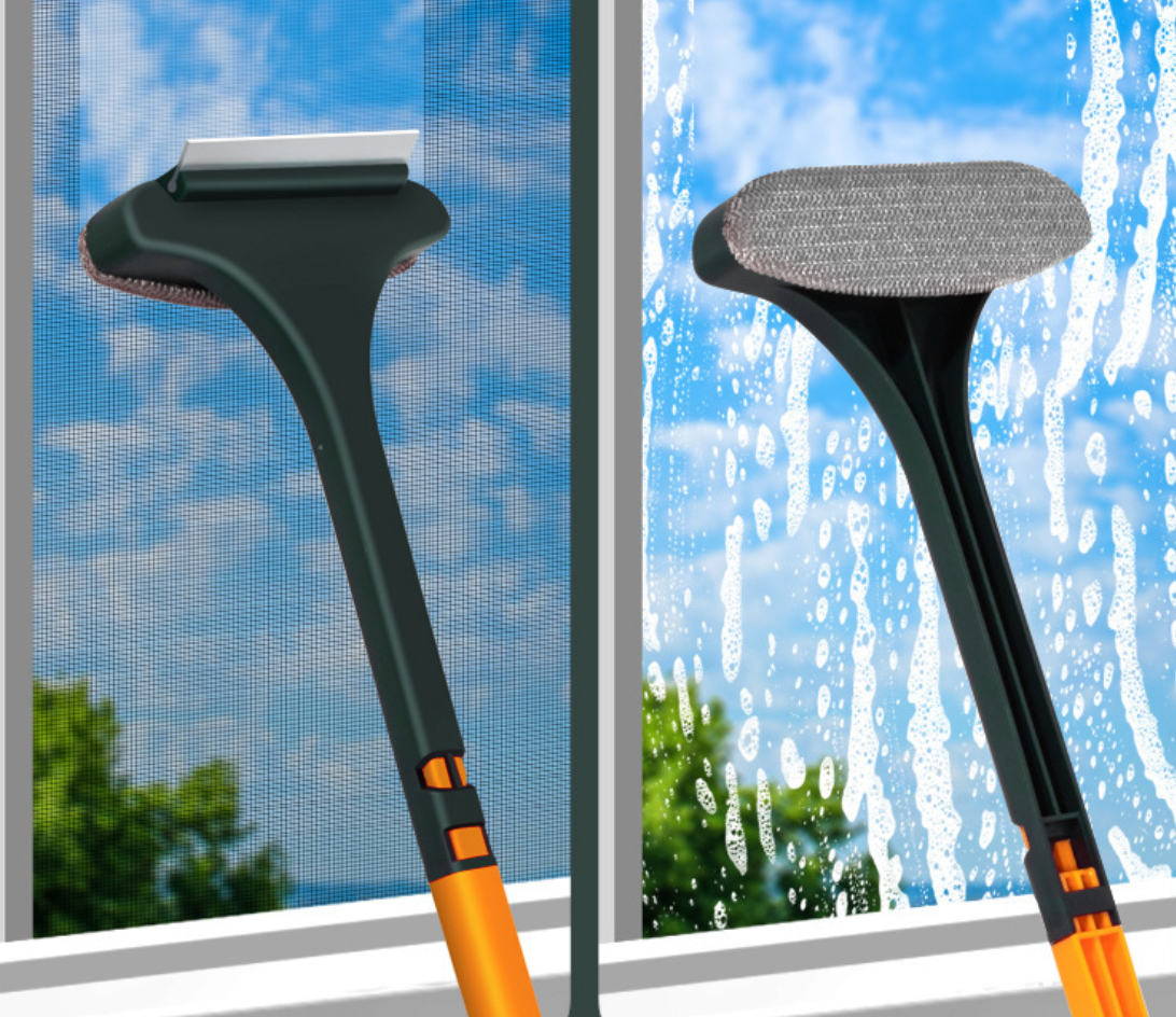 Dvipusis valymo šepetys ilga rankena - Originalu-pigu