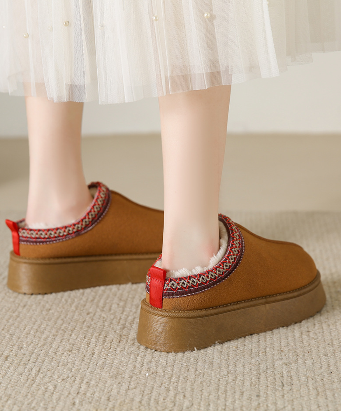 Moteriškos pliušiniai įsispiriami batai - Originalu-pigu