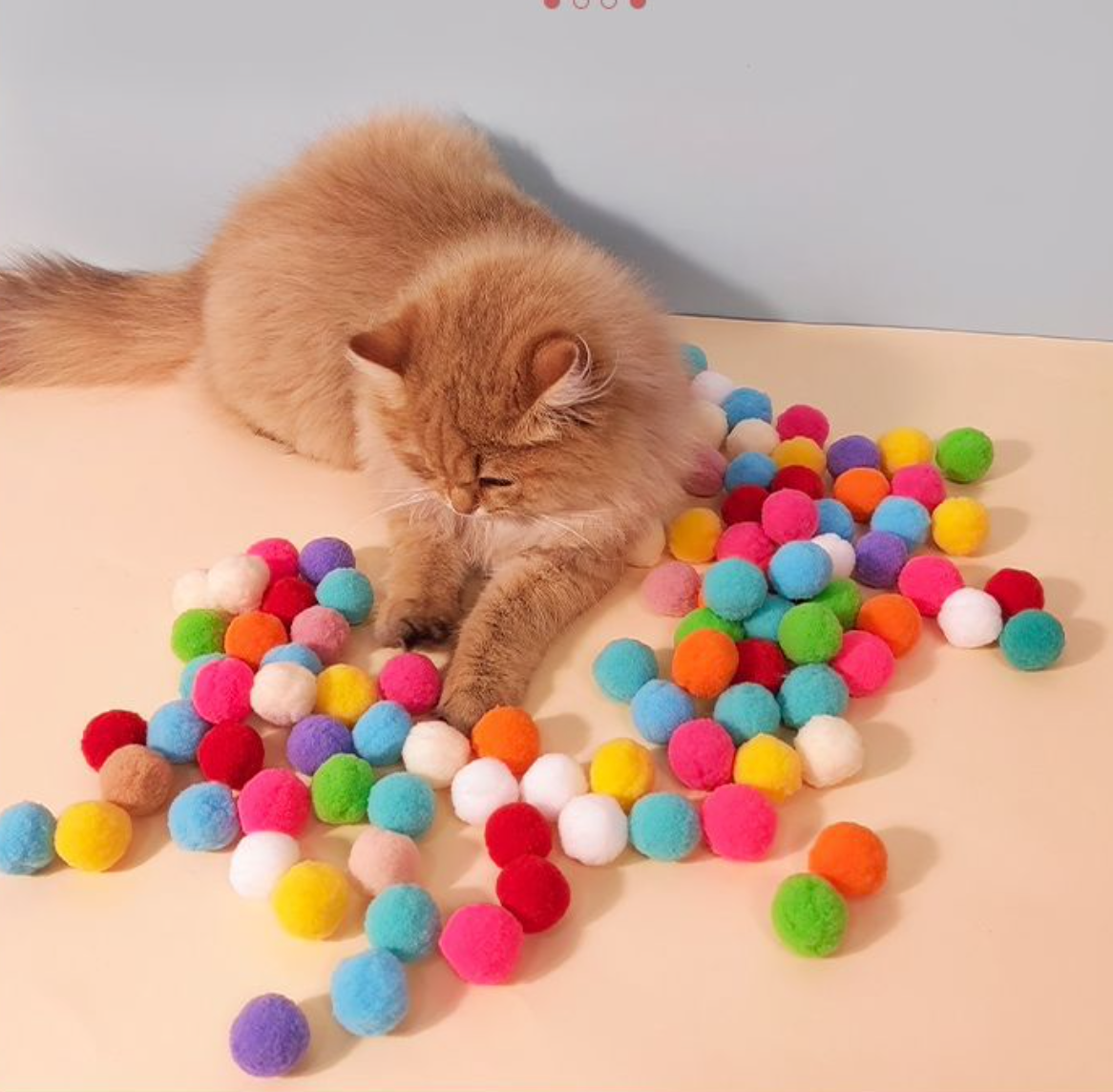Pliušinių kamuoliukų žaislas katėms - Originalu-pigu