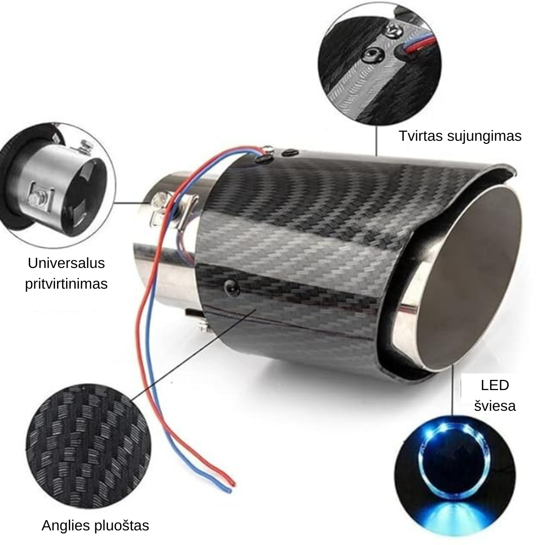 Šviečiantis automobilio duslintuvo antgalis - Originalu-pigu