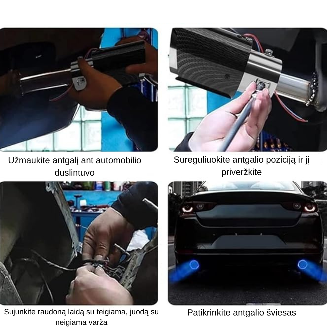 Šviečiantis automobilio duslintuvo antgalis - Originalu-pigu