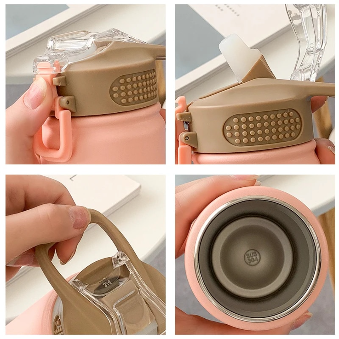 Nerūdijančio plieno termosas su šiaudeliu - Originalu-pigu