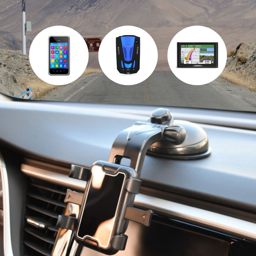 Universalus radarų detektoriaus laikiklis automobiliui