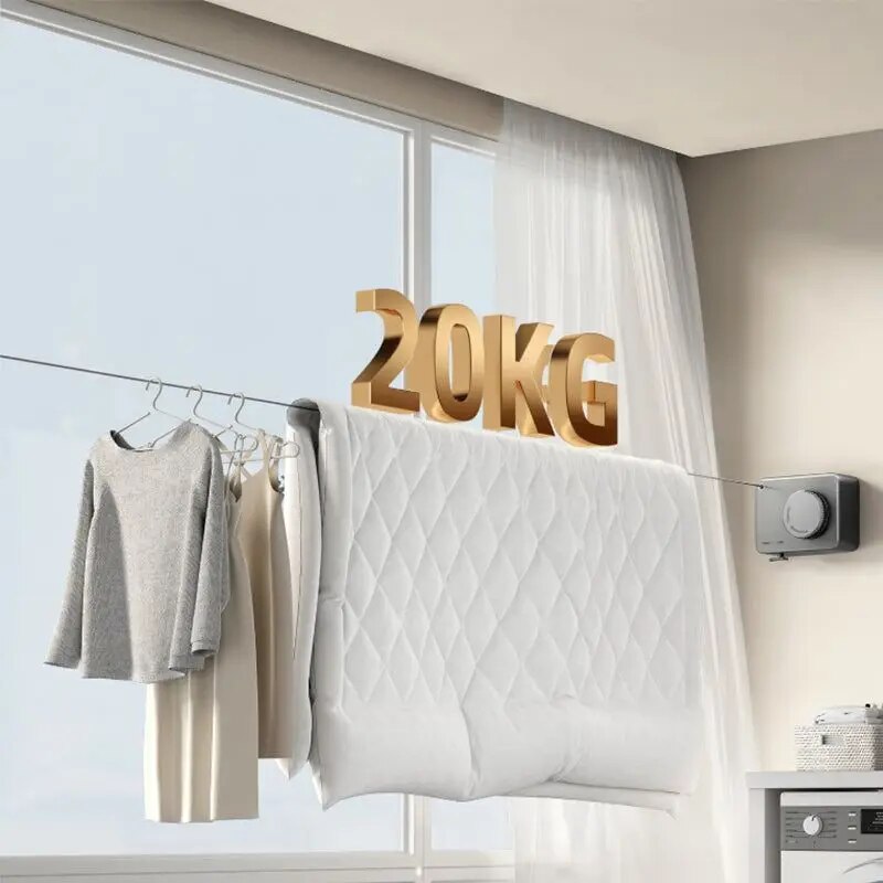 Sutraukiama skalbinių virvė