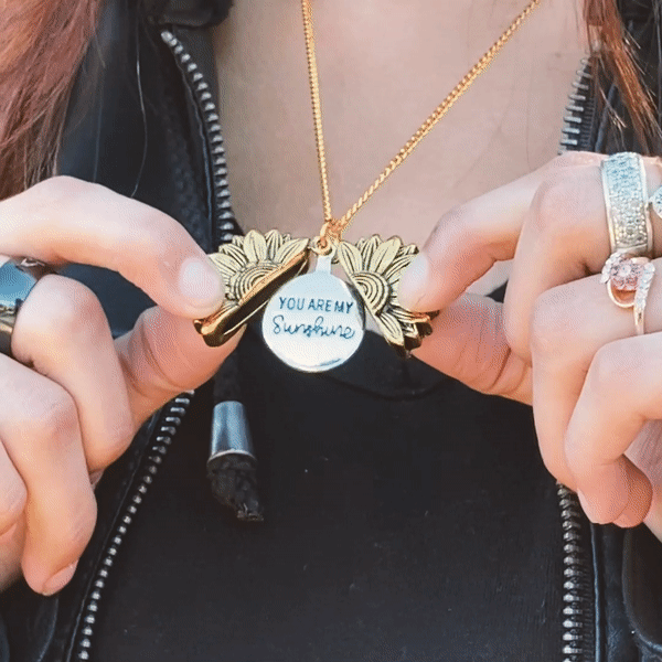 Saulėgrąžos pakabukas su paslėpta žinute - Originalu-pigu