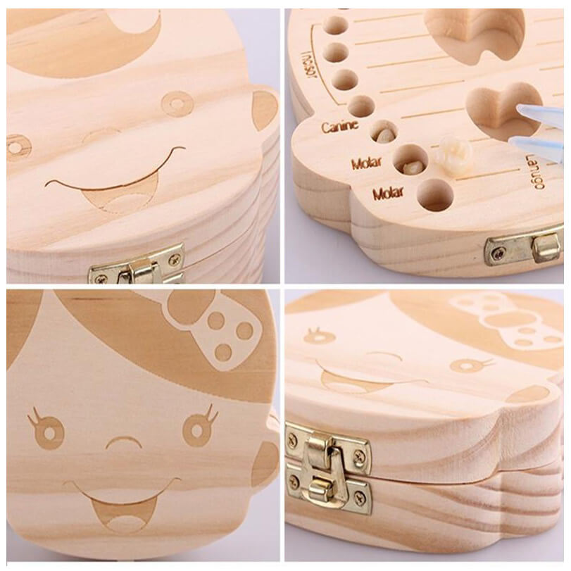 Medinė dėžutė vaikų dantukams - Originalu-pigu