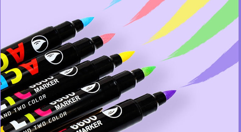 Dvipusiai akriliniai flomasteriai (18 vnt.) - Originalu-pigu