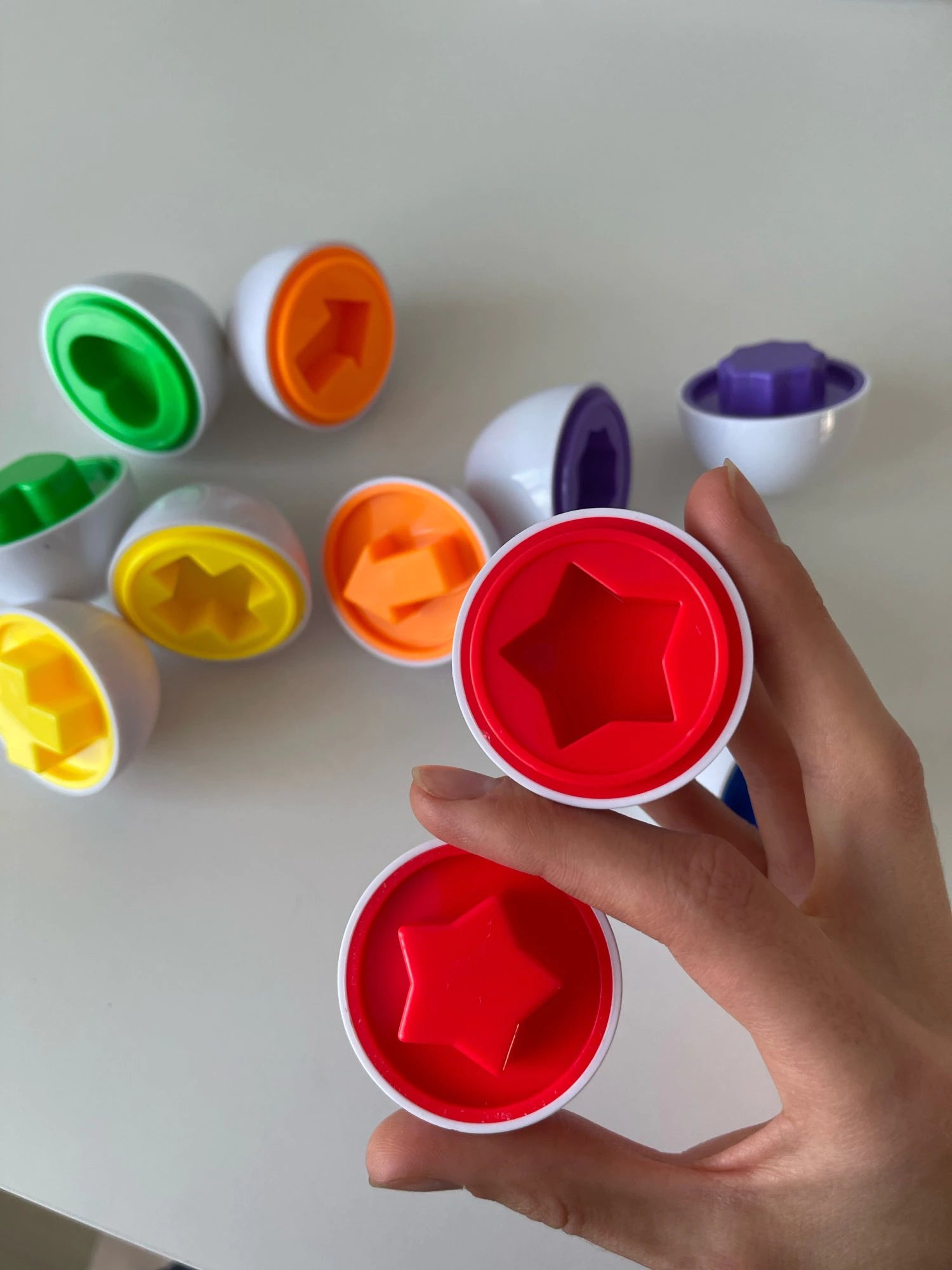 Lavinamasis geometrinių formų kiaušinių žaidimas vaikams - Originalu-pigu