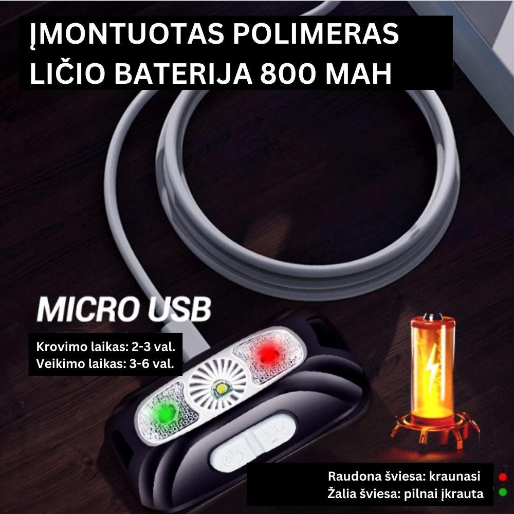 Jutiklinis LED prožektorius ant galvos - Originalu-pigu