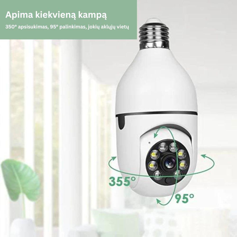 Lemputė su 360 laipsnių stebėjimo kamera - Originalu-pigu