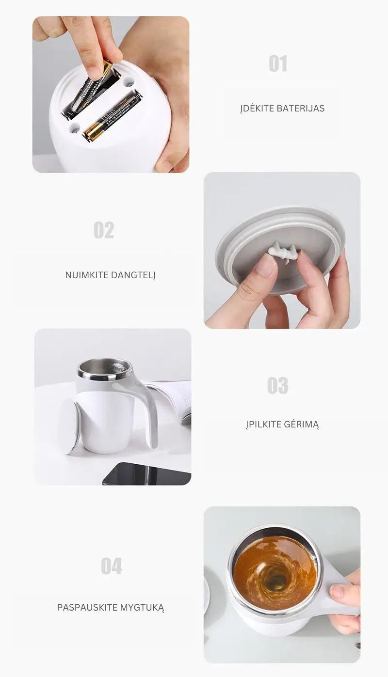 Puodelis su automatiniu maišymu - Originalu-pigu