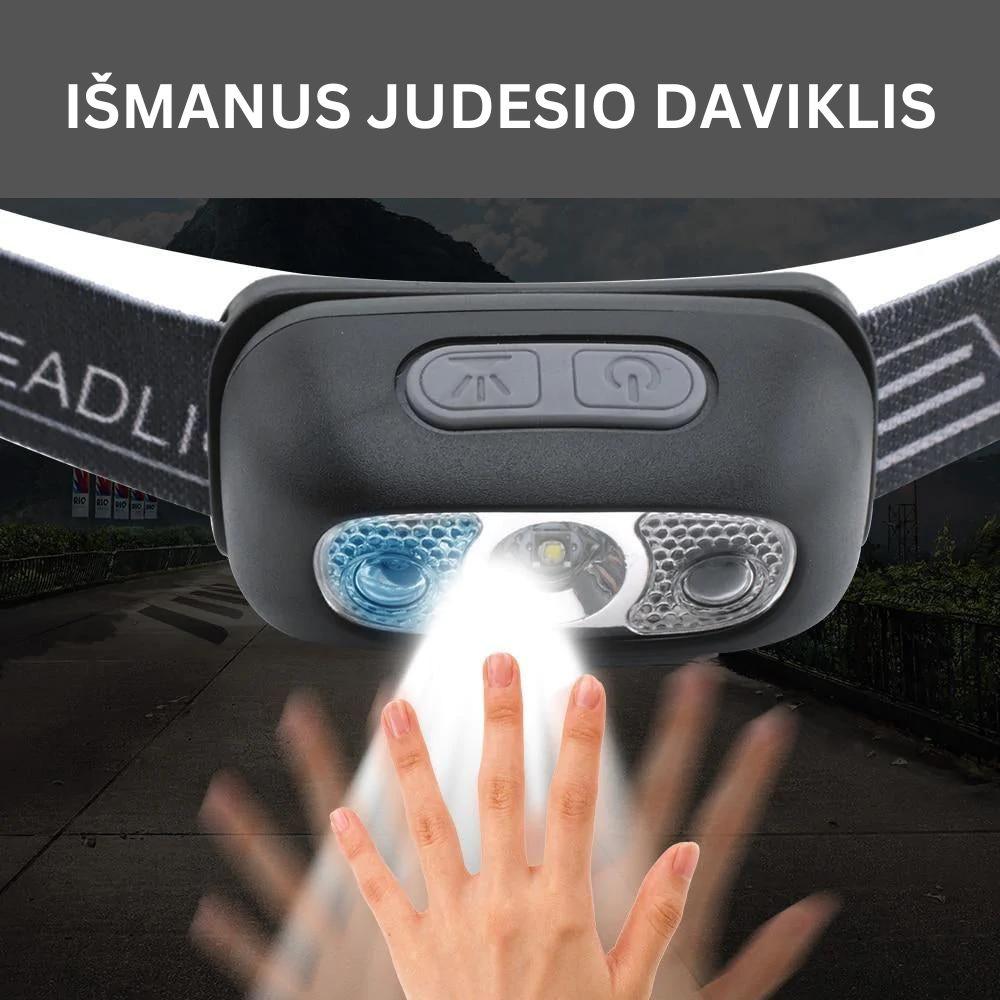 Jutiklinis LED prožektorius ant galvos - Originalu-pigu