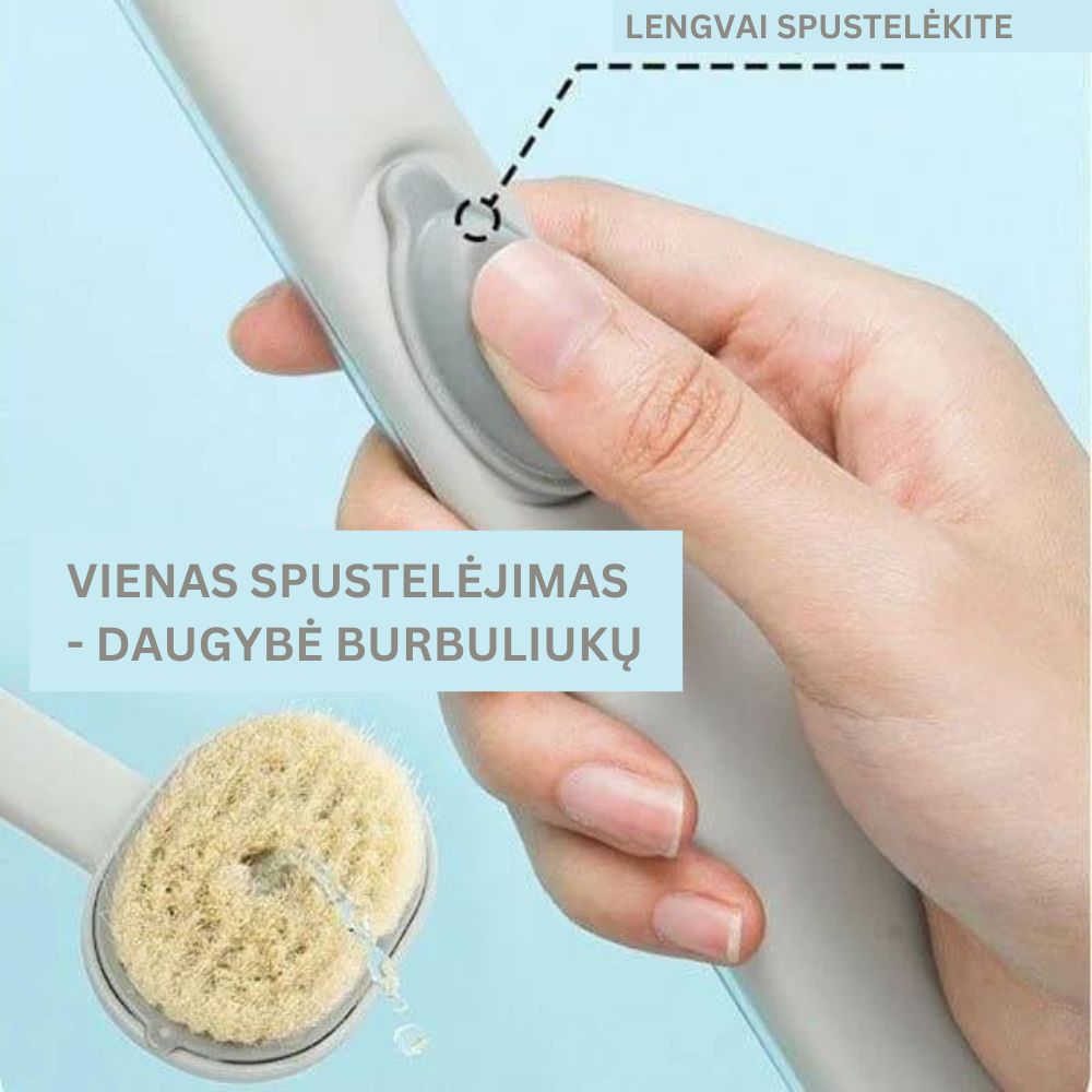 Masažuojantis vonios šepetys su ilga rankena - Originalu-pigu