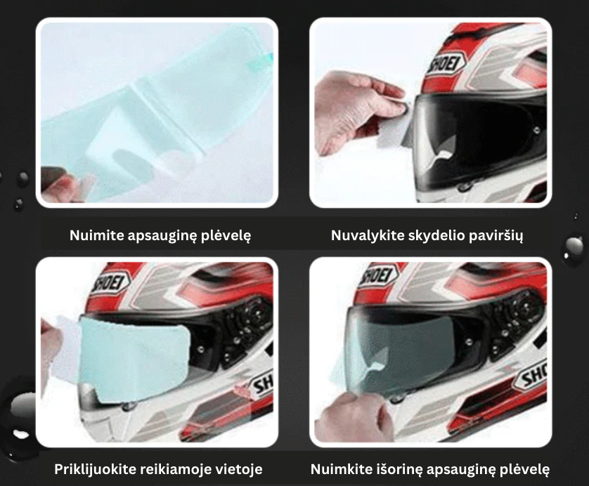 Nerasojanti šalmo plėvelė (3 vnt.) - Originalu-pigu