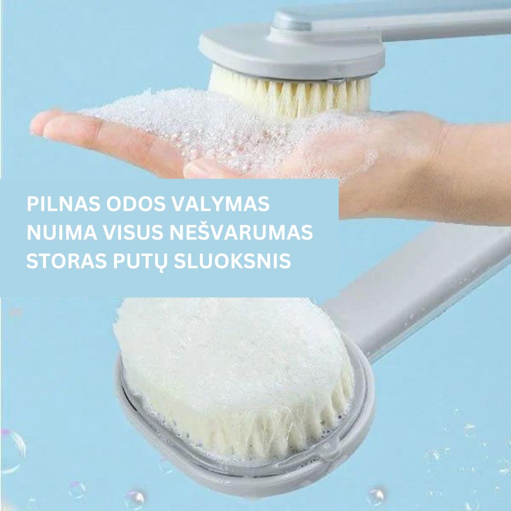 Masažuojantis vonios šepetys su ilga rankena - Originalu-pigu